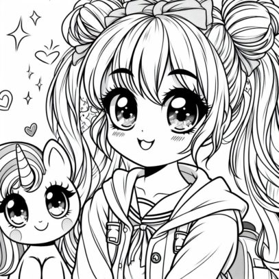 cahier de coloriages manga kawaii