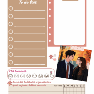 Bullet journal K-drama avec design inspiré des dramas coréens – outil d'organisation et de développement personnel